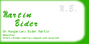martin bider business card